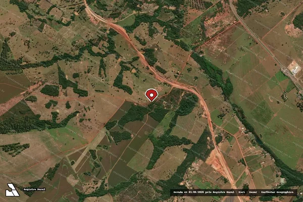 Imagem de satélite de Infração da Flora em Rondonópolis - MT (marcador da localização)