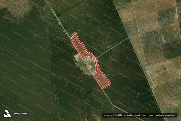 Imagem de satélite — Embargo IBAMA — Infração da Flora — Santana/BA