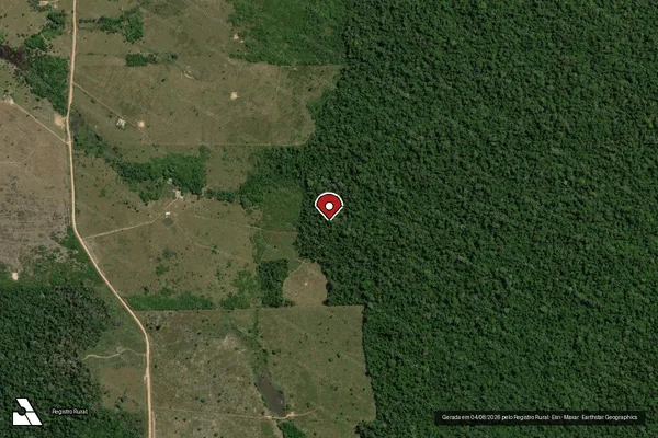Imagem de satélite de Infração da Flora em Anapu - PA (marcador da localização)