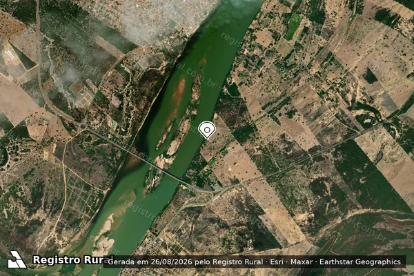 Imagem de satélite — Embargo IBAMA — Infração referente a Qualidade Ambiental — Malhada/BA