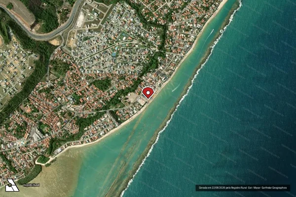 Imagem de satélite — Embargo IBAMA — Infração de Licenciamento(Não Classificada-Móvel) — Barra de São Miguel/AL