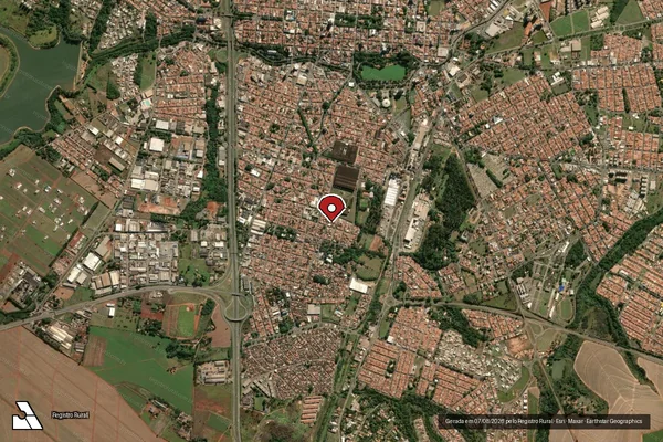 Imagem de satélite de Infração da Fauna em Araras - SP (marcador da localização)