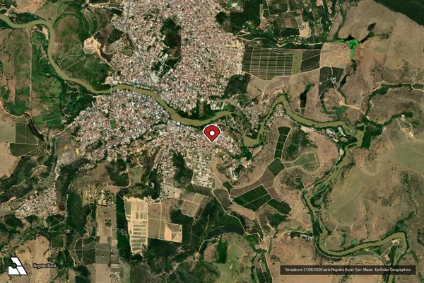 Imagem de satélite de Infração Ambiental em Nova Venécia - ES (marcador da localização)