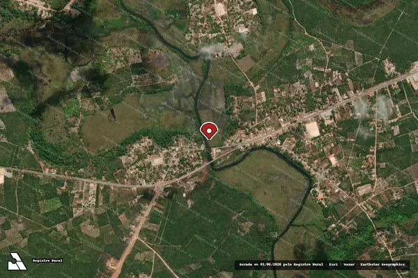 Imagem de satélite de Infração Ambiental em Barreirinhas - MA (marcador da localização)