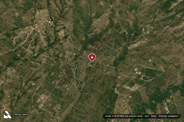 Imagem de satélite de Infração da Flora em Cuiabá - MT (marcador da localização)