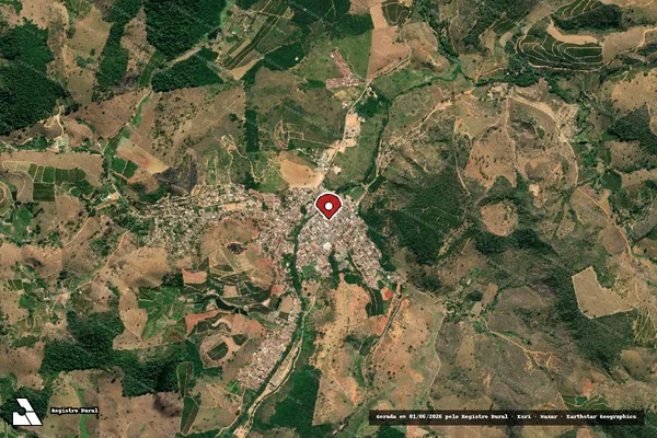 Imagem de satélite de Infração Ambiental em Itaguaçu - ES (marcador da localização)