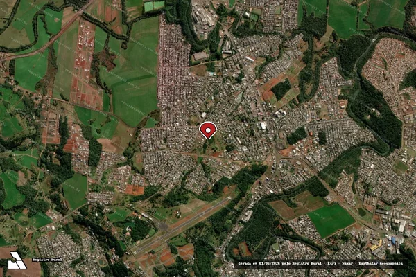 Imagem de satélite de Infração Ambiental em Francisco Beltrão - PR (marcador da localização)
