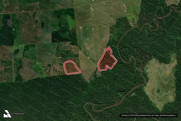 Imagem de satélite de Infração Ambiental em Seringueiras - RO