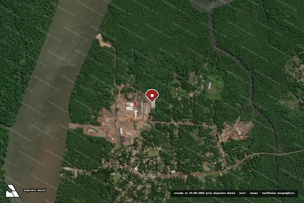 Imagem de satélite — Embargo IBAMA — Infração da Flora — Santa Bárbara do Pará/PA