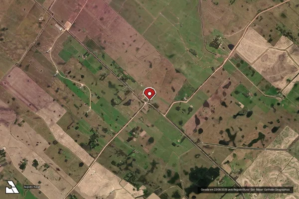 Imagem de satélite de Infração da Fauna em Santa Vitória do Palmar - RS (marcador da localização)