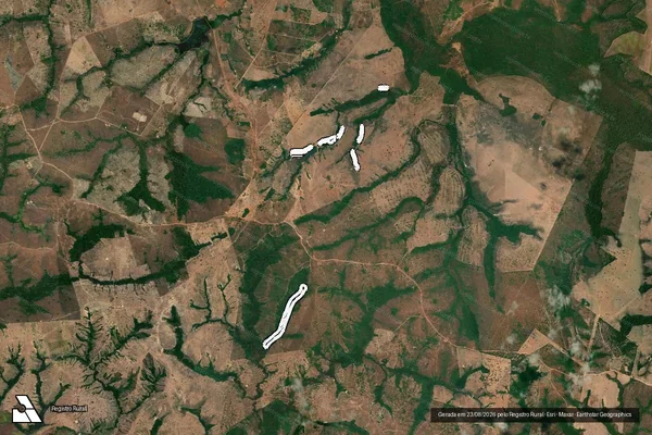 Imagem de satélite de Infração da Flora em Dois Irmãos do Tocantins - TO