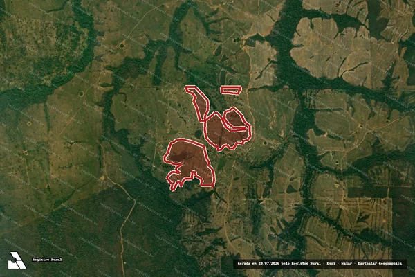 Imagem de satélite — Embargo IBAMA — Infração da Flora — Bonito/MS