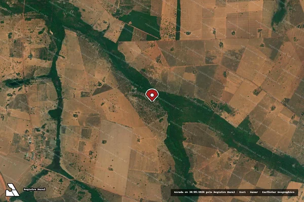 Imagem de satélite de Desmatamento em Amaralina - GO (marcador da localização)