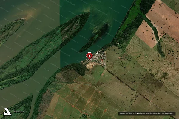 Imagem de satélite de Infração Ambiental em Alto Paraíso - PR (marcador da localização)