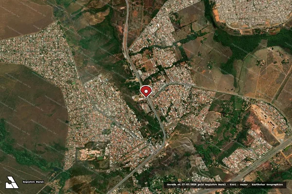 Imagem de satélite de Infração Ambiental em Brasília - DF (marcador da localização)
