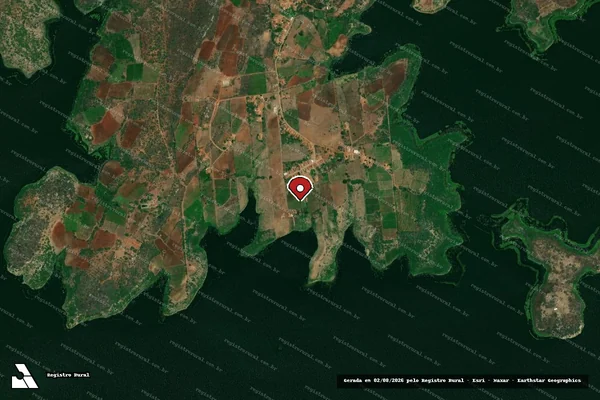 Imagem de satélite de Infração Ambiental em Boqueirão - PB (marcador da localização)