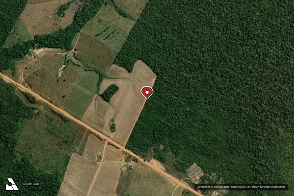 Imagem de satélite de Infração da Flora em Humaitá - AM (marcador da localização)
