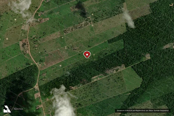 Imagem de satélite de Infração da Flora em Candeias do Jamari - RO (marcador da localização)