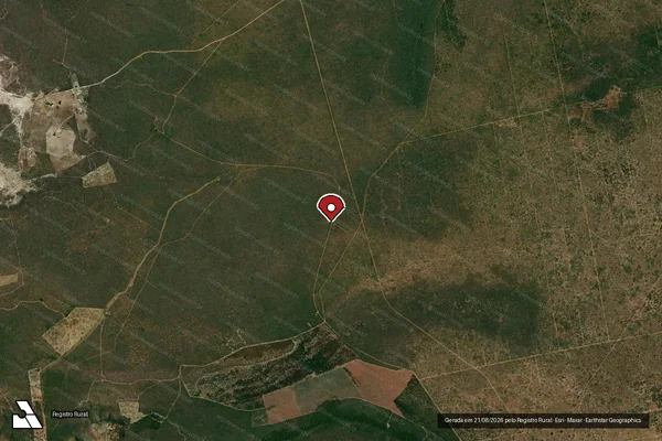 Imagem de satélite de Infração Ambiental em Rio Pardo de Minas - MG (marcador da localização)