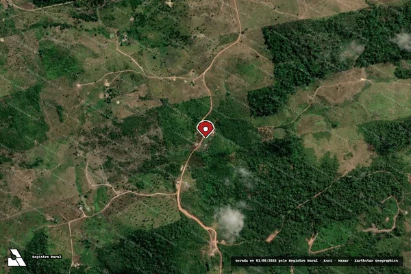 Imagem de satélite de Infração da Flora em Placas - PA (marcador da localização)
