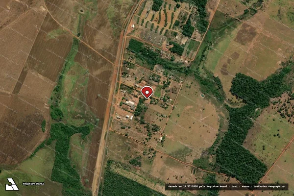 Imagem de satélite de Infração da Flora em Itaúba - MT (marcador da localização)