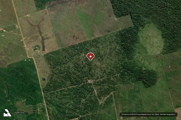 Imagem de satélite de Infração da Flora em Lábrea - AM (marcador da localização)