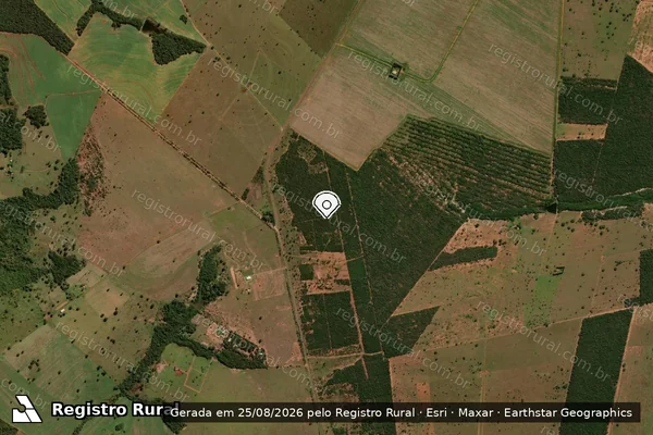Imagem de satélite de Infração Ambiental em Campo Grande - MS (marcador da localização)