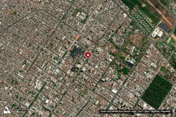 Imagem de satélite de Infração Ambiental em Cachoeira do Piriá - PA (marcador da localização)