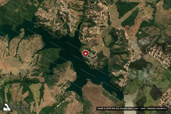 Imagem de satélite de Infração Ambiental em Brasília - DF (marcador da localização)
