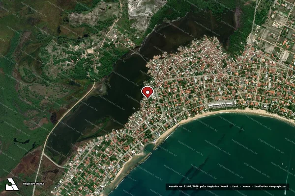 Imagem de satélite de Infração Ambiental em Ipojuca - PE (marcador da localização)