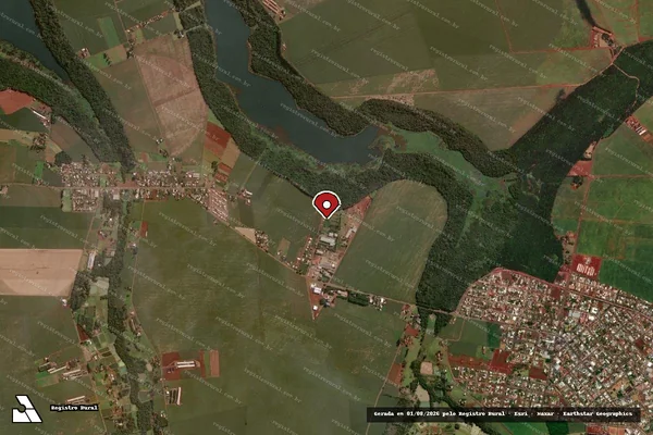 Imagem de satélite de Infração da Flora em Itaipulândia - PR (marcador da localização)