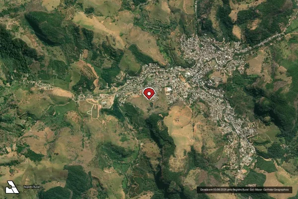 Imagem de satélite de Infração Ambiental em Mimoso do Sul - ES (marcador da localização)