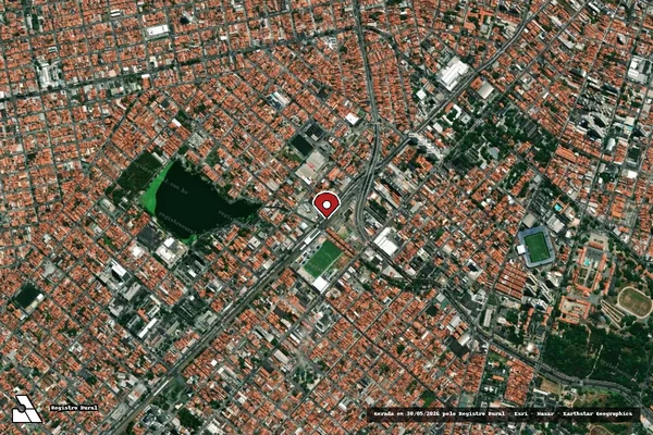 Imagem de satélite de Infração Ambiental em Fortaleza - CE (marcador da localização)
