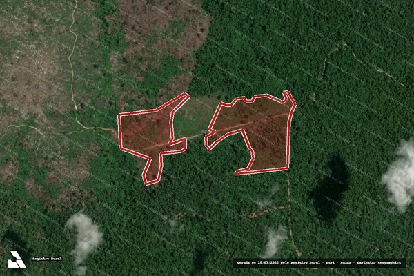 Imagem de satélite de Infração da Flora em Altamira - PA