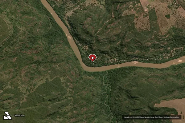 Imagem de satélite de Infração Ambiental em Rondonópolis - MT (marcador da localização)