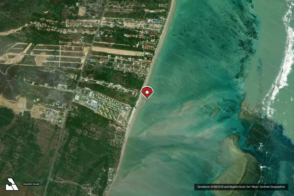 Imagem de satélite de Infração de pesca(Não Classificada-Móvel) em Maragogi - AL (marcador da localização)