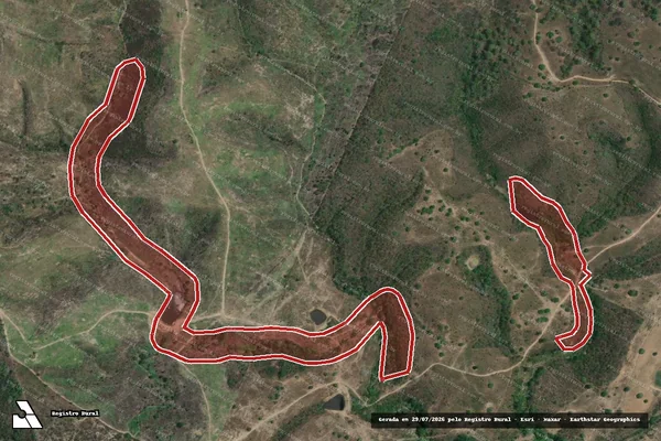 Imagem de satélite de Infração da Flora em São Brás - AL