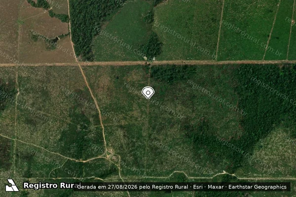 Imagem de satélite de Infração da Flora em Aripuanã - MT (marcador da localização)