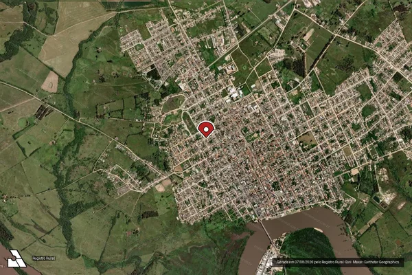 Imagem de satélite — Embargo IBAMA — Infração referente a Qualidade Ambiental - Jaguarão/RS