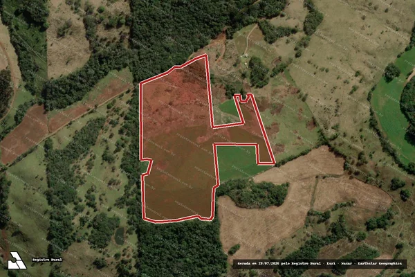 Imagem de satélite de Infração Ambiental em Erval Velho - SC