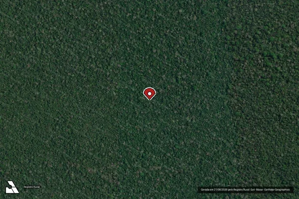Imagem de satélite de Infração Ambiental em Lábrea - AM (marcador da localização)