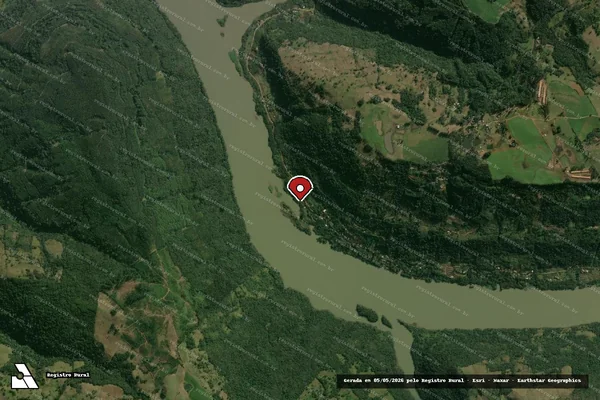 Imagem de satélite de Infração da Flora em Chapecó - SC (marcador da localização)