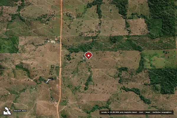 Imagem de satélite de Infração Ambiental em Cotriguaçu - MT (marcador da localização)