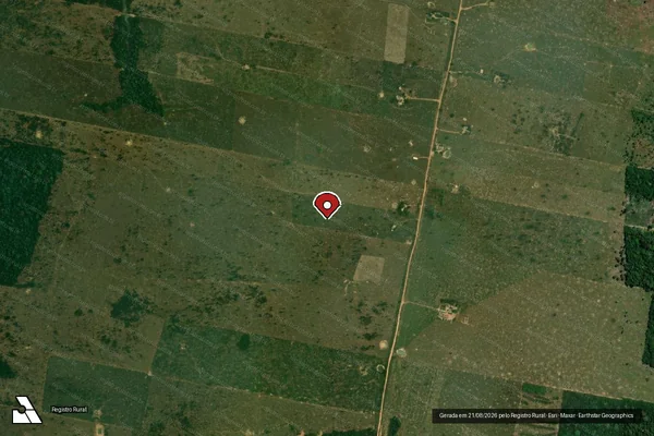 Imagem de satélite de Infração da Flora em Porto Velho - RO (marcador da localização)