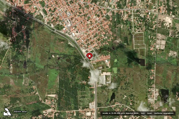 Imagem de satélite de Desmatamento em Pindoretama - CE (marcador da localização)