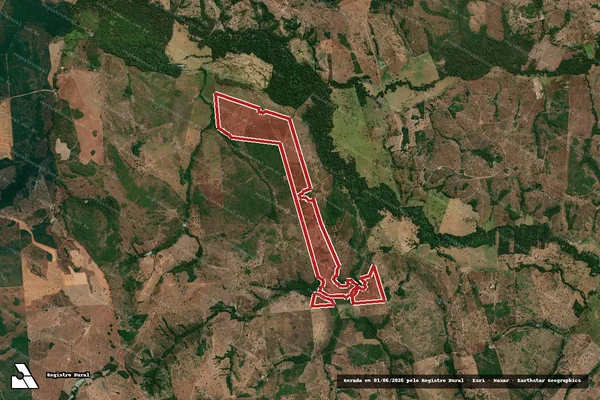 Imagem de satélite de Infração da Flora em Chapada de Areia - TO
