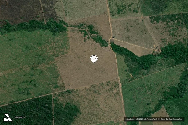 Imagem de satélite de Infração da Flora em Manicoré - AM (marcador da localização)