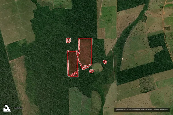 Imagem de satélite de Infração da Flora em São Francisco do Guaporé - RO