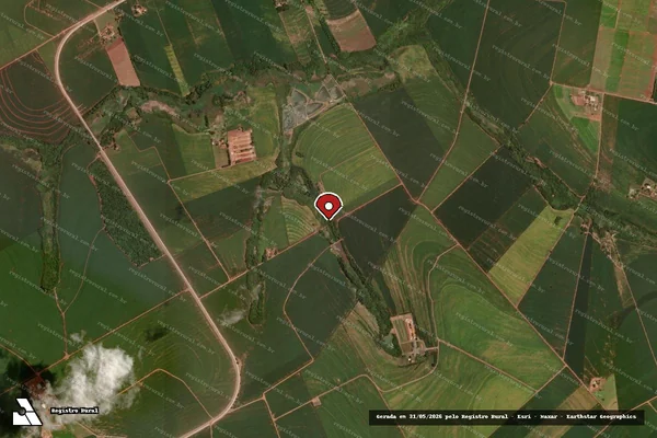 Imagem de satélite de Infração da Flora em Arroio do Tigre - RS (marcador da localização)