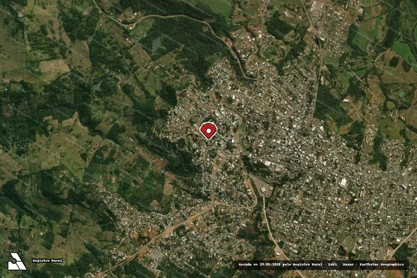 Imagem de satélite de Infração Ambiental em Dionísio Cerqueira - SC (marcador da localização)